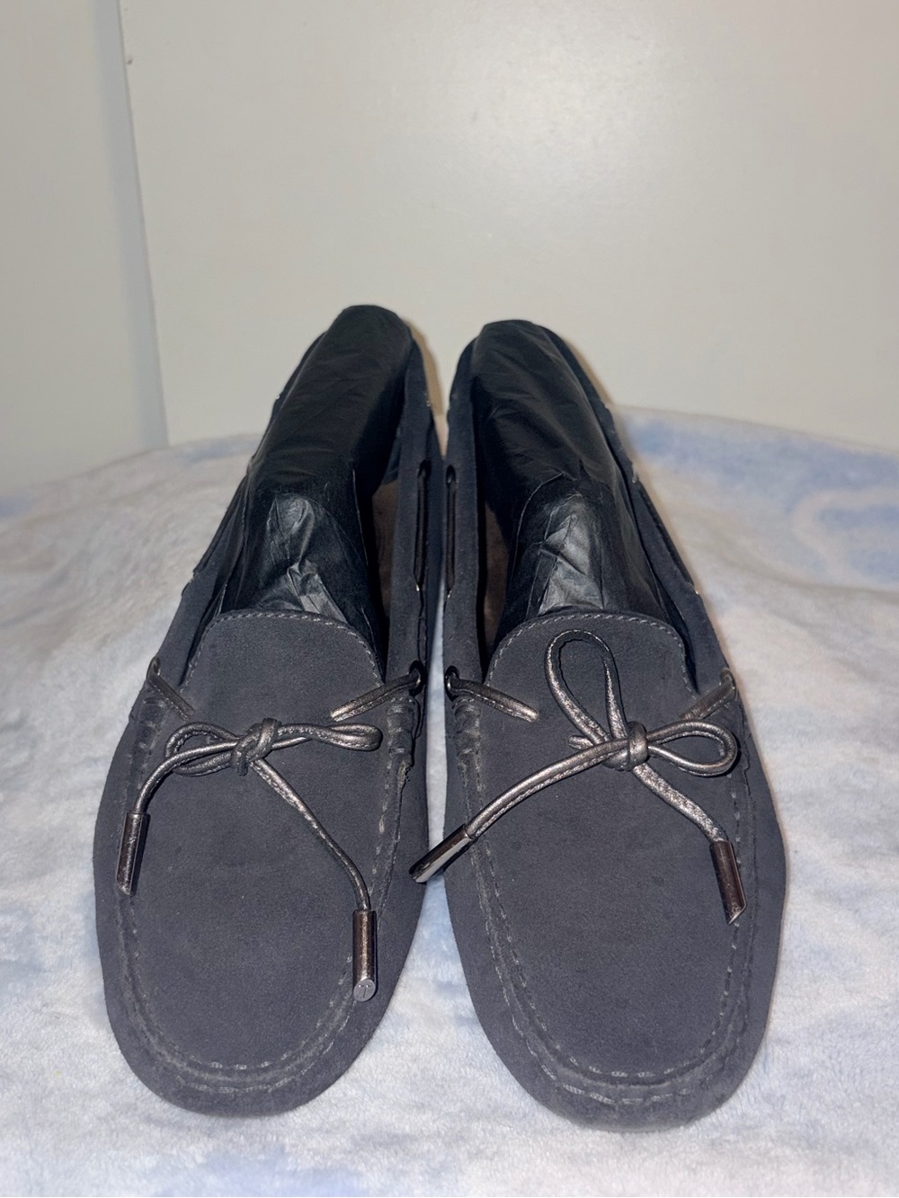 Tods Gomino Suede Driving Loafer Navy women’s size 37 1/2